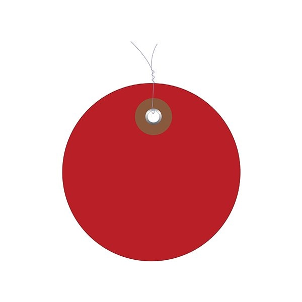 Bsc Preferred 2'' Red Plastic Circle Tags - Pre-Wired, 100PK BUY00019882 - main